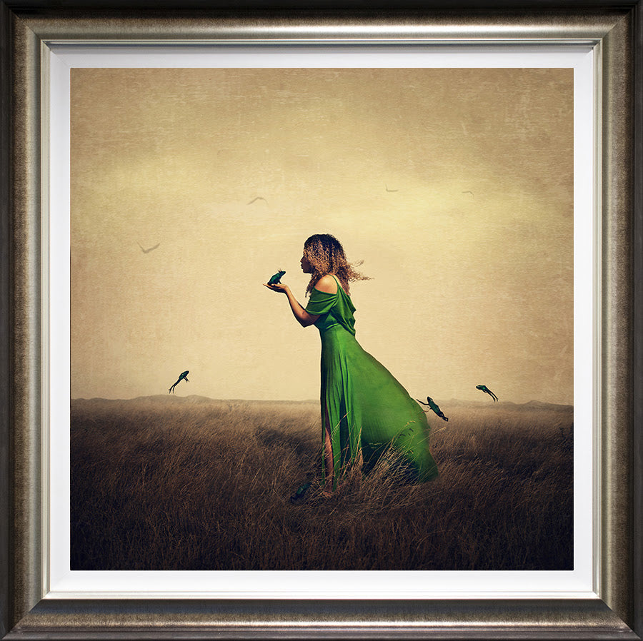we all need to kiss a few frogs deluxe framed print by artist michelle mackie