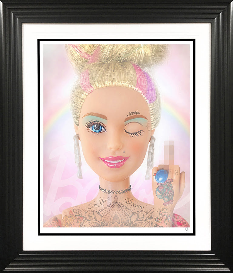 we girls can do anything print framed in black by artist jj adams
