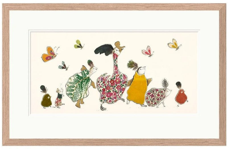 we should be dancing print framed in light walnut veneer by artist anna wright