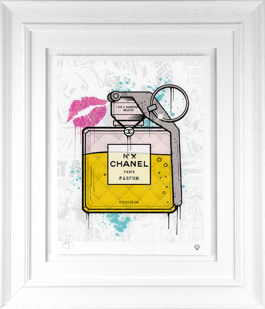 waepon print framed in white by artist jj adams