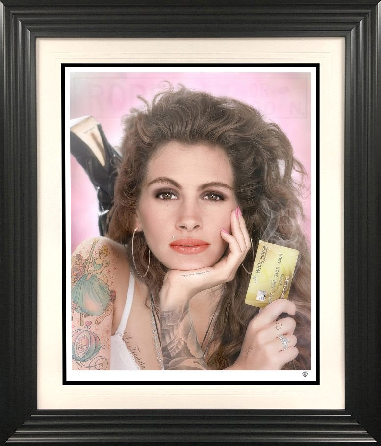 white knight colour edition black framed print by artist JJ Adams