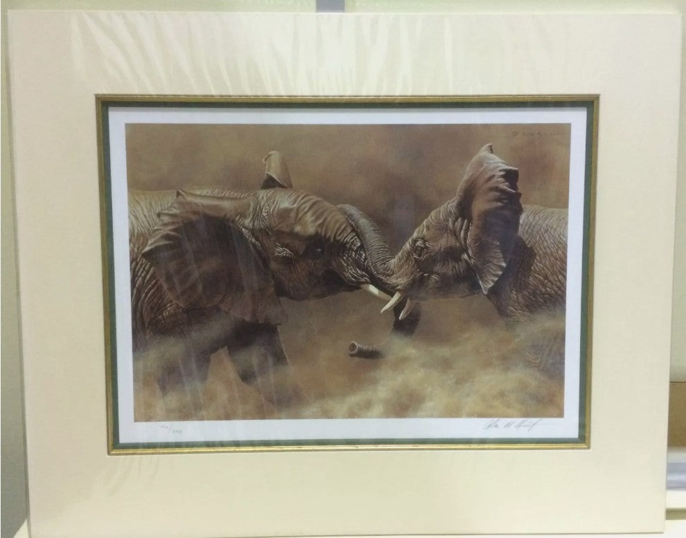 who are you shoving mounted print by artist alan hunt