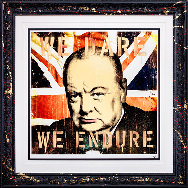 Winston churchill studio stencil collection framed print variation 1 by artist jj adams