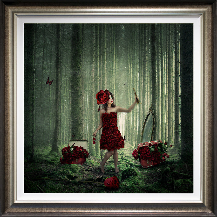 with rose tinted glasses deluxe framed print by artist michelle mackie