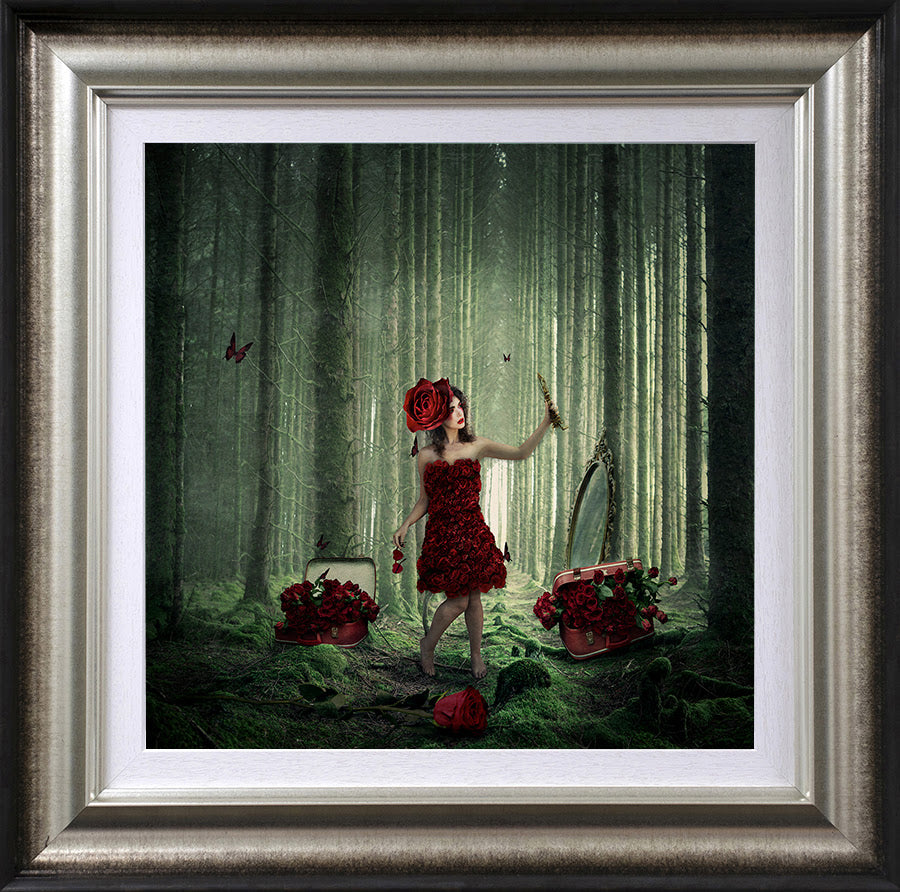 with rose tinted glasses framed print by artist michelle mackie