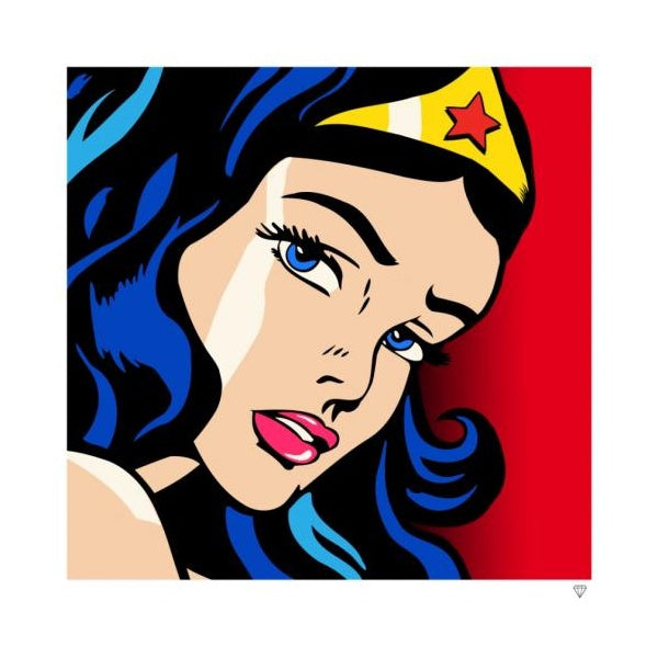 wonder woman print by artist jj adams