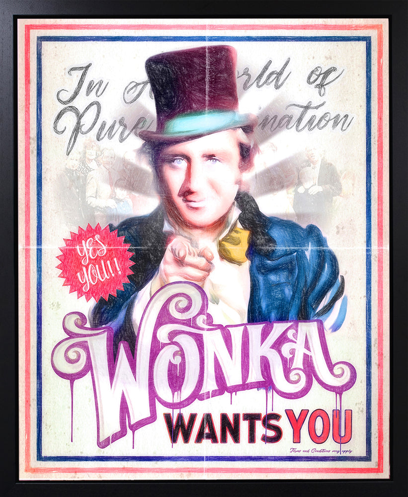 wonka needs you framed original by artist jj adams