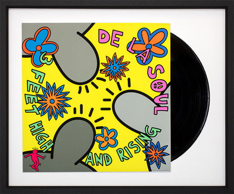 3 feet high and rising album cover with vinyl record framed by artist tboy
