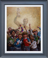 60 years of hurt deluxe canvas print framed in grey by artist craig davison
