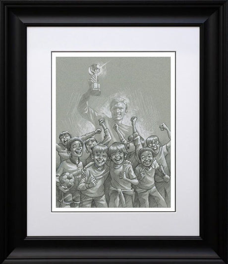 60 years of hurt sketch print framed by artist craig davison