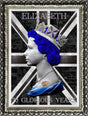 70 glorious years monochrome frmaed print by artist illuminati neon
