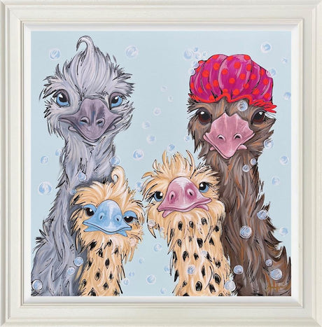 shampoo shenanigans framed original by artist amy louise