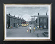 all aboard for the seaside framed canvas print by artist leigh lambert