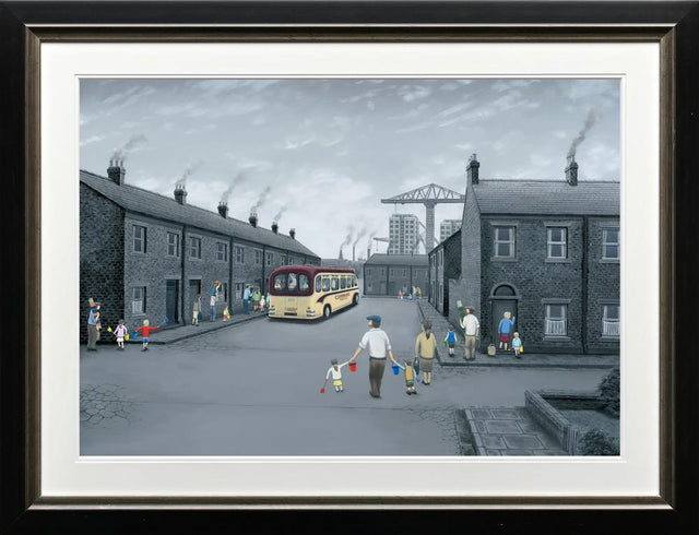 all aboard for the seaside framed paper print by artist Leigh Lambert