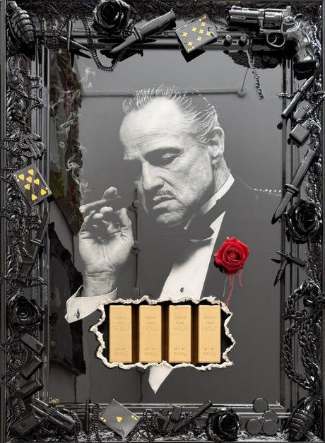 an offer you can't refuse framed embellished print by artistic duo ghost