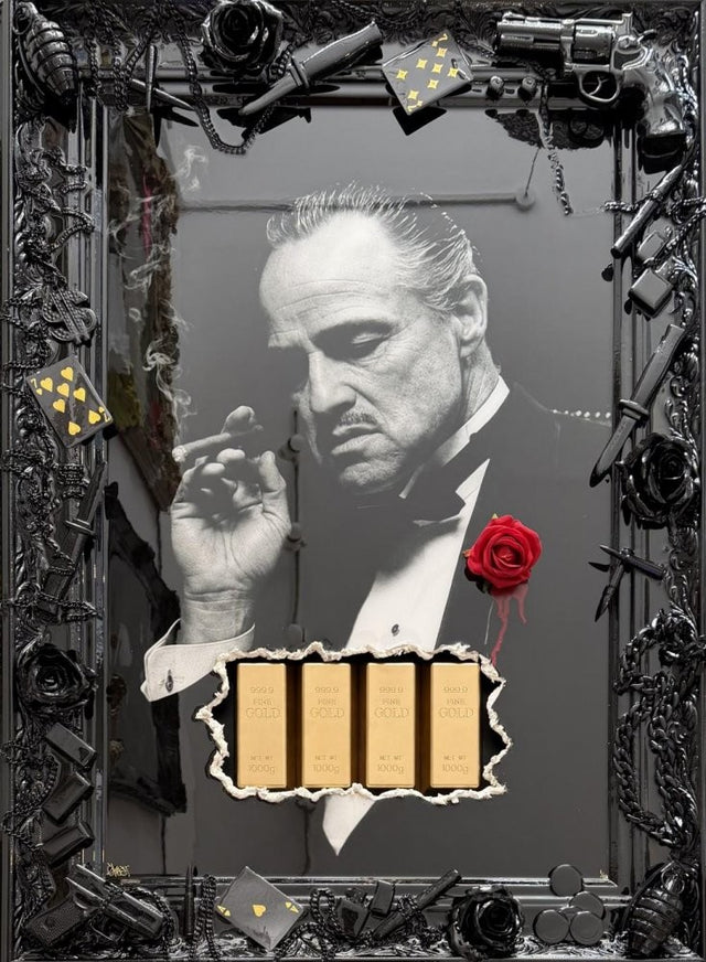 an offer you can't refuse framed embellished print by artistic duo ghost