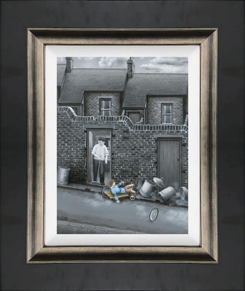 bang framed canvas print by artist leigh lambert