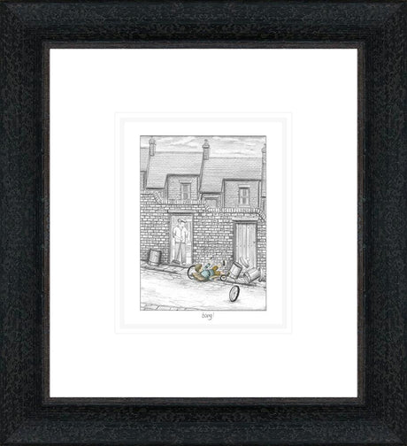 bang sketch framed print by artist leigh lambert