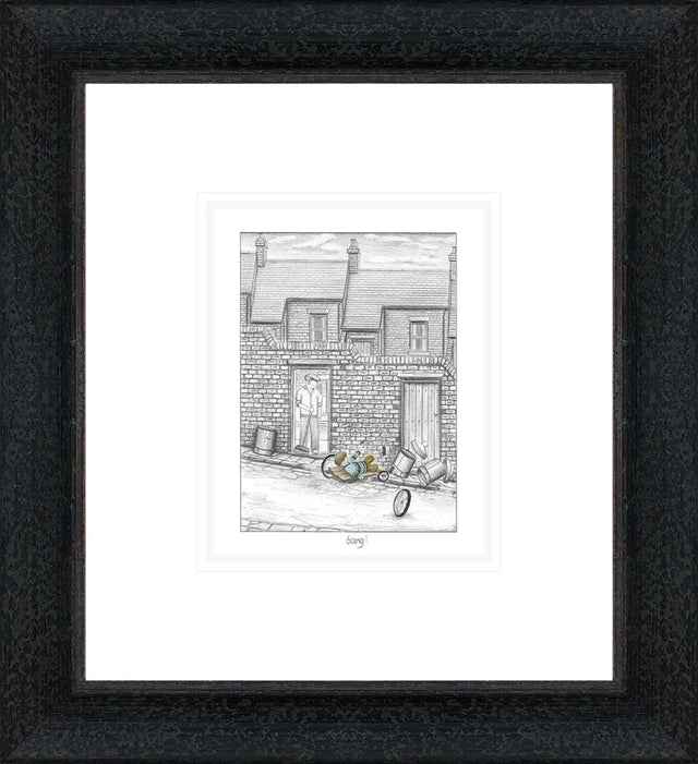 bang sketch framed print by artist leigh lambert