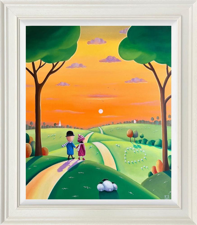 beneath the tree that love has planted framed original by artist michael abrams