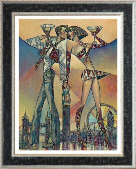 big ben champagne large framed print by artist andrei protsouk