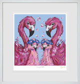 blushing bubbles print framed by artist amy louise