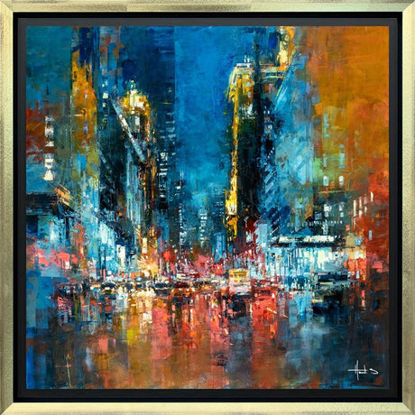 boradway lights framed print by artist benoit havard