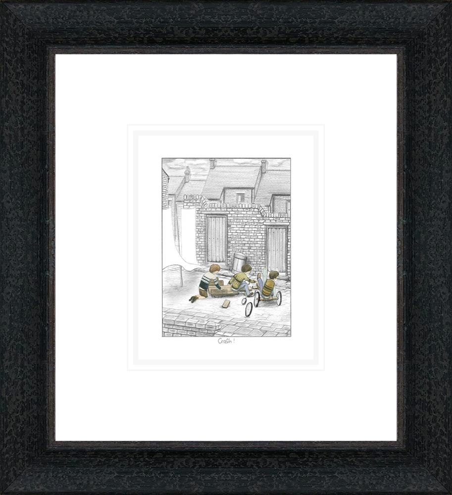 crash sketch framed print by artist leigh lambert
