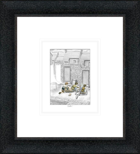 crash sketch framed print by artist leigh lambert
