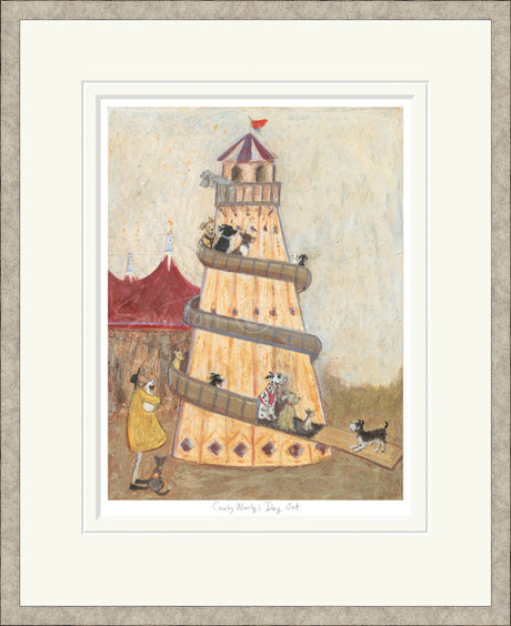 curly wurly day out framed print by artist sam toft