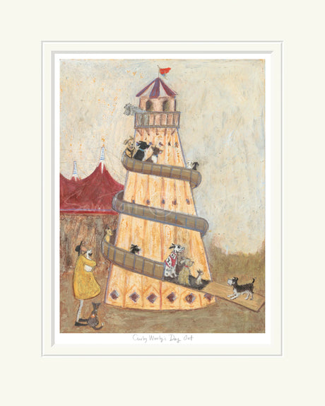 curly wirlys day out mounted print by artist sam toft