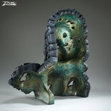 king of the mountain gorilla bust back view by artist edge sculptures