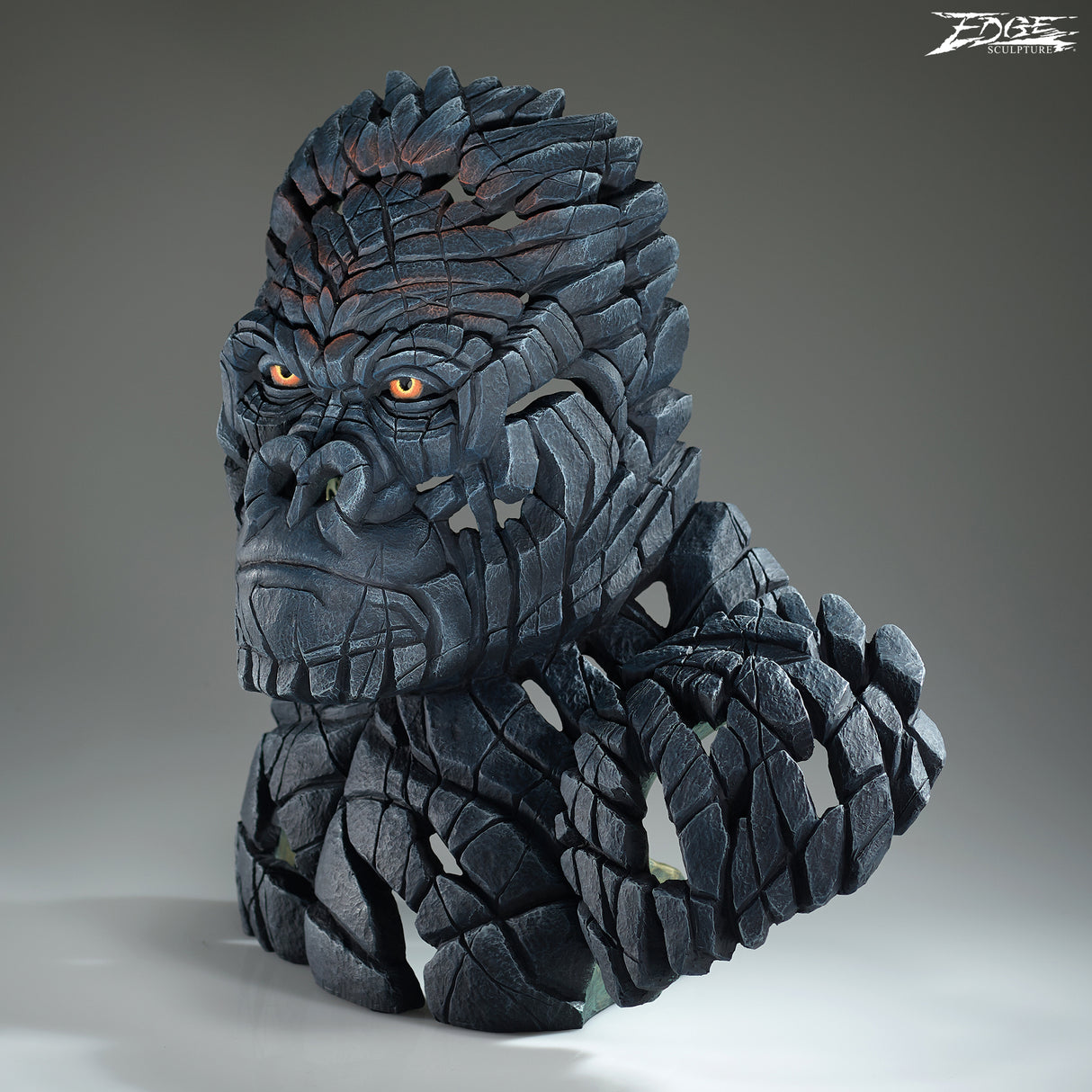 king of the mountain gorilla bust view 2 by artist edge sculpture