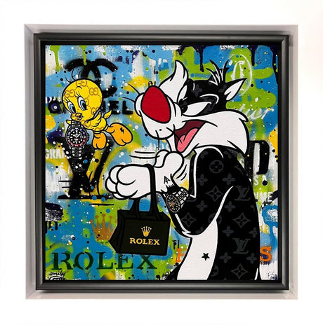you can't catch me framed original by artist emily crook