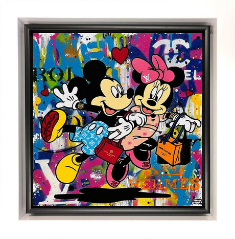 shopping date framed original by artist emily crook