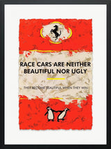 Ferrari f1 philosophy print framed by artist hue folk