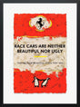 Ferrari f1 philosophy print framed by artist hue folk