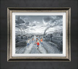 full steam ahead canvas print framed by artist leigh lambert