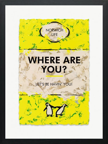 lets be havin you framed print by artist hue folk