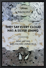 every cloud has a silver lining framed original by artist hue folk