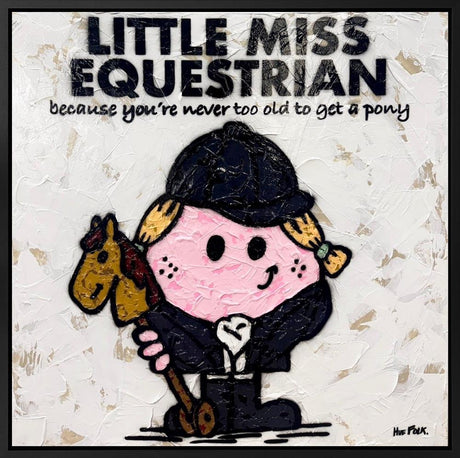 little miss equestrian the untold stories framed original by artist hue folk