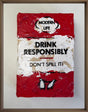 don't spill it mini storybook framed original by artist hue folk