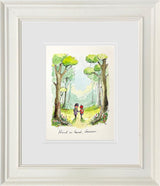hand in hand forever sketch original framed by artist michael abrams