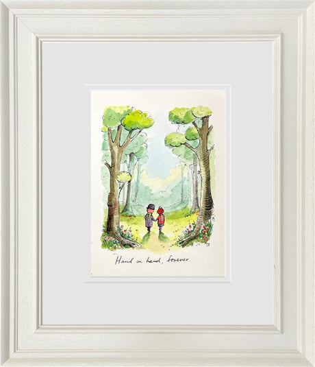 hand in hand forever sketch original framed by artist michael abrams