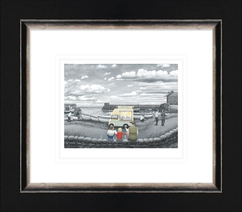 he always gets more than me framed paper print by artist leigh lambert