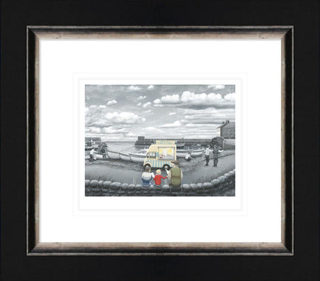he always gets more than me framed paper print by artist leigh lambert