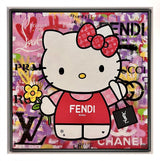 hello shopping framed original by artist emily crook