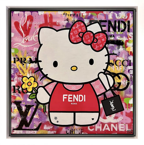 hello shopping framed original by artist emily crook