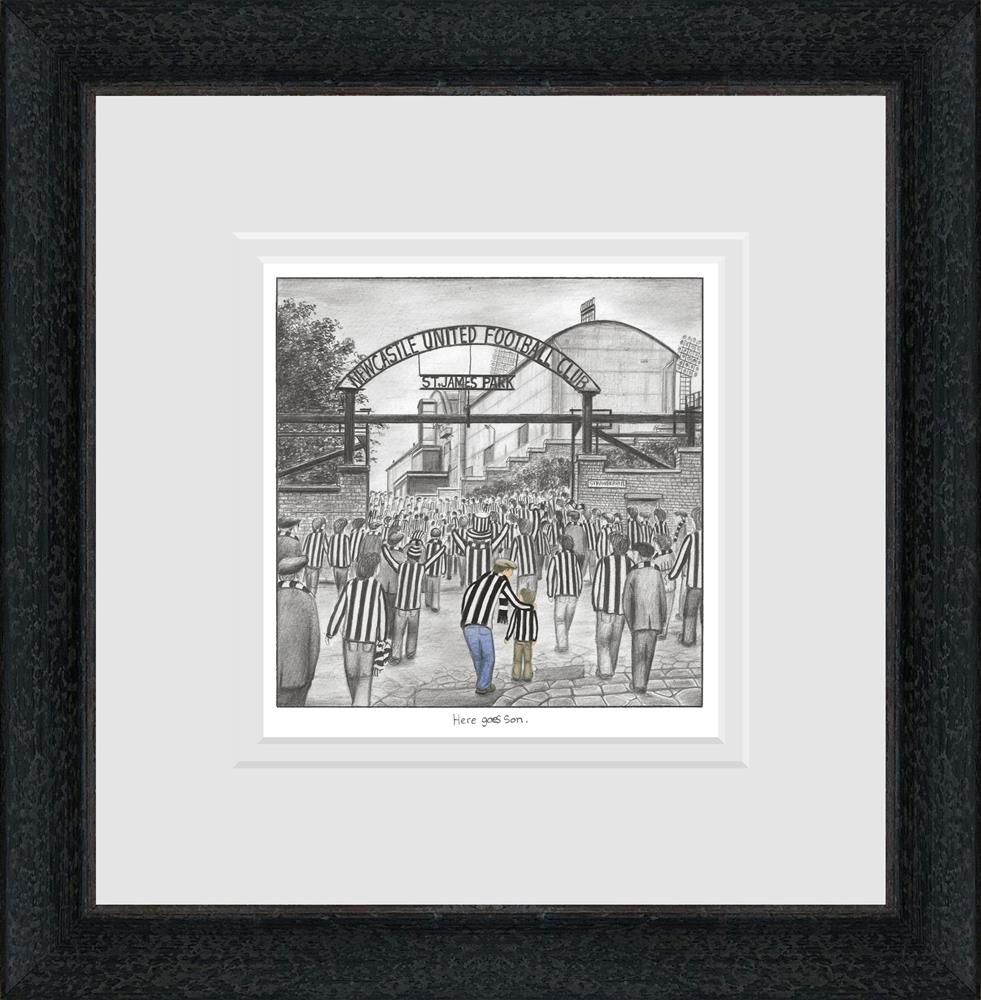 here goes son sketch framed print by artist leigh lambert