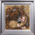 hibernation framed in silver hand embellished print by artist kerry darlingtpn